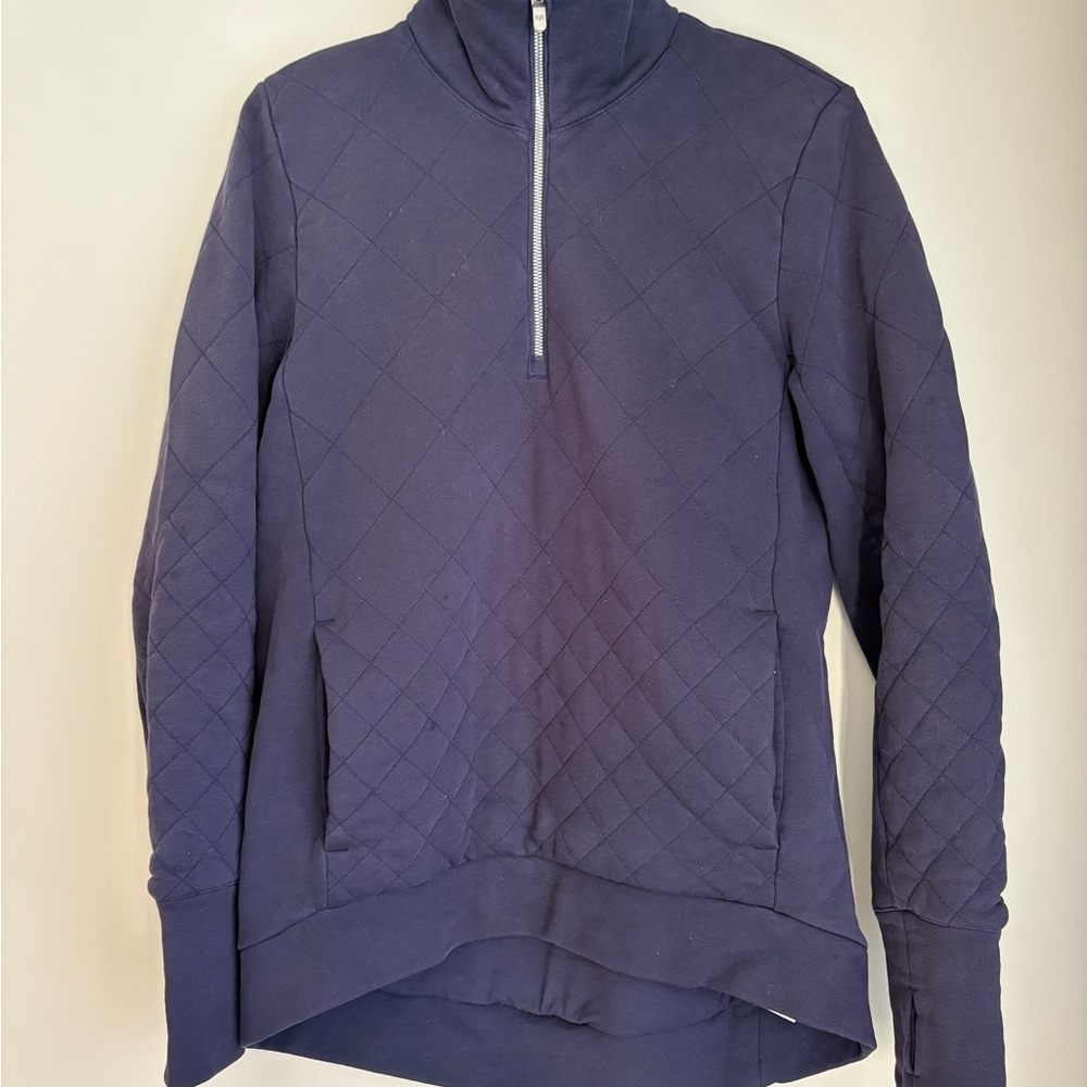 Women's Quilted Navy Pullover
